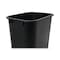 Boardwalk 14 qt Rectangular Indoor Plastic Can, Black, Open Top, Plastic, 11.4 in 3485201 - alternate 2